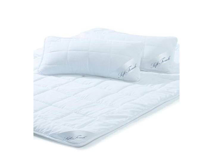 aqua-textil Bettdecke, Kopfkissen + Topper Soft Touch Mikrofaser Kissen Set 2x40x80cm + Duo Decke 1x225x220cm, weiß, 3 St., Soft Touch, weiß von aqua-textil