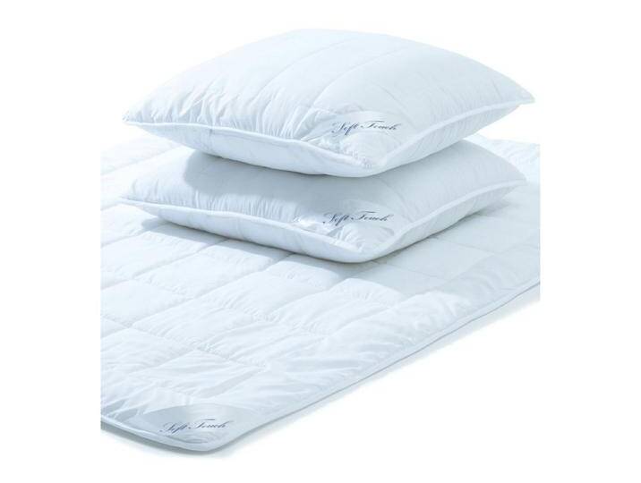 aqua-textil Bettdecke, Kopfkissen + Topper Soft Touch Mikrofaser Kissen Set 2x80x80cm + Sommer Decke 1x220x240, weiß, 3 St., Soft Touch, weiß von aqua-textil