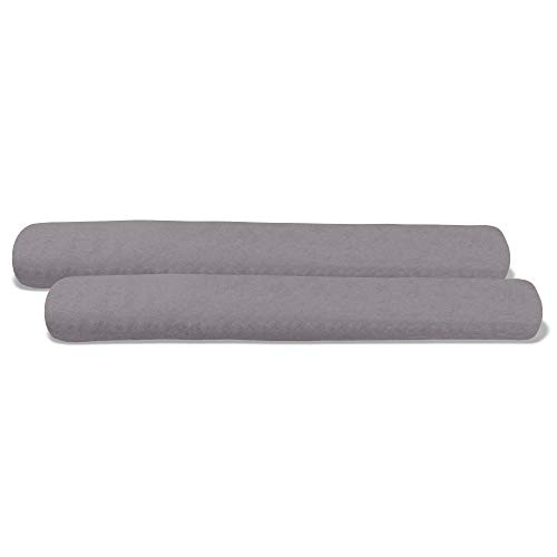 aqua-textil Classic Line Kissenbezug 2er-Set 20 x 120 cm dunkel grau Baumwolle Seitenschläferrolle Bezug Jersey Kissenhülle, Kopfkissenüberzug, Pillowcase, Bettkissen, Kopfkissenbezug, Reißverschluss von aqua-textil