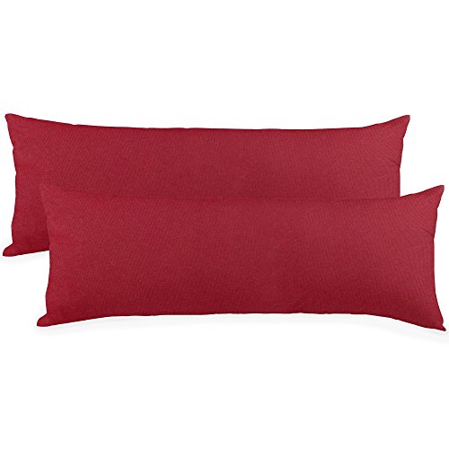 aqua-textil Classic Line Kissenbezug 2er-Set 40 x 120 cm Bordeaux rot Baumwolle Seitenschläferkissen Bezug Kissenhülle, Kopfkissenüberzug, Pillowcase, Bettkissen, Kopfkissenbezug, Reißverschluss von aqua-textil
