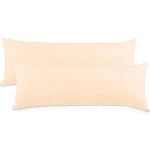 aqua-textil Classic Line Kissenbezug 2er-Set 40 x 200 cm Natur Baumwolle Seitenschläferkissen Bezug Kissenhülle, Kopfkissenüberzug, Pillowcase, Bettkissen, Kopfkissenbezug, Reißverschluss von aqua-textil