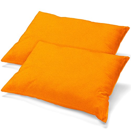 aqua-textil Classic Line Kissenbezug 2er-Set 40 x 80 cm orange Baumwolle Kissen Bezug Reißverschluss Jersey Kissenhülle von aqua-textil