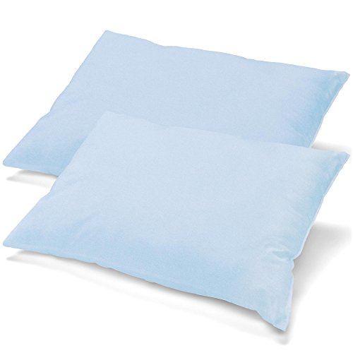 aqua-textil Classic Line Kissenbezug 2er-Set 40x60 aquablau Baumwolle Kissen Bezug Reißverschluss Jersey Kissenhülle von aqua-textil