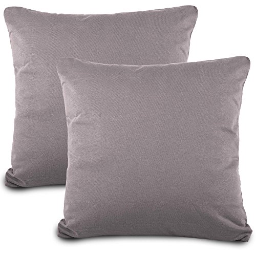 aqua-textil Classic Line Kissenbezug 2er-Set 40x70 dunkelgrau Baumwolle Kissen Bezug Reißverschluss Jersey Kissenhülle von aqua-textil