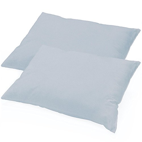 aqua-textil Classic Line Kissenbezug 2er-Set 48x74 Silbergrau Baumwolle Kissen Bezug Reißverschluss Jersey Kissenhülle von aqua-textil