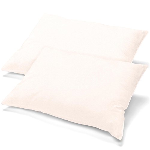 aqua-textil Classic Line Kissenbezug 2er-Set 50x80 schneeweiß Baumwolle Kissen Bezug Reißverschluss Jersey Kissenhülle von aqua-textil