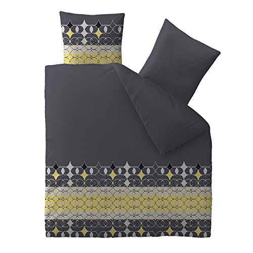 aqua-textil Concept Bettwäsche 200 x 200 cm 3teilig Mikrofaser Bettbezug Finya Ornamente Grau Gelb von aqua-textil