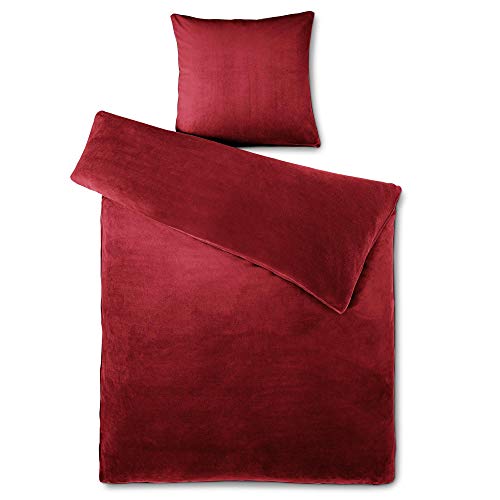 aqua-textil Feelwell Bettwäsche 155 x 220 cm 2teilig Coral Fleece Bettbezug Mikrofaser Thermo Flausch Bordeaux von aqua-textil