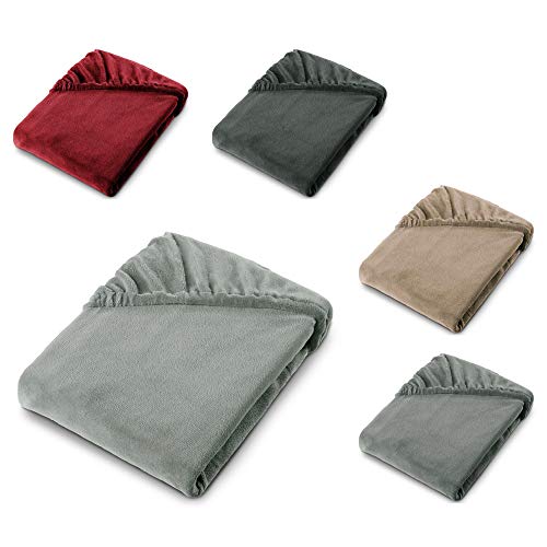 aqua-textil Feelwell Spannbettlaken 160 x 200 cm Silber grau Coral Fleece Spannbetttuch Mikrofaser Laken aqua-textil Feelwell Spannbettlaken 160 x 200 cm Silber grau Coral Fleece Spannbetttuch Mikrofaser Laken von aqua-textil