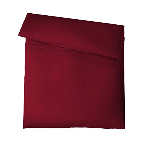 aqua-textil Luxury Bettwäsche zum Kombinieren 155 x 200 cm Deckenbezug Bordeaux rot Baumwolle Mako Satin Bettbezug von aqua-textil