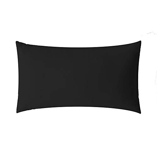 aqua-textil Luxury Bettwäsche zum Kombinieren 30 x 50 cm Kissenbezug schwarz Baumwolle Mako Satin Kopfkissenbezug von aqua-textil