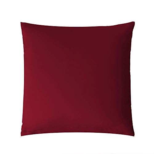 aqua-textil Luxury Bettwäsche zum Kombinieren 50 x 50 cm Kissenbezug Bordeaux rot Baumwolle Mako Satin Kopfkissenbezug von aqua-textil