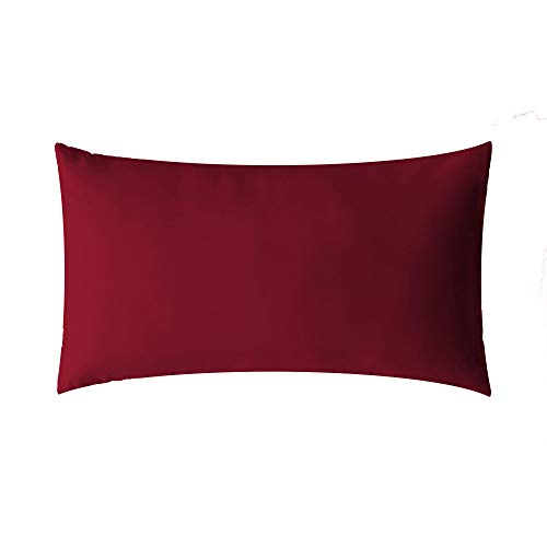 aqua-textil Luxury Bettwäsche zum Kombinieren 50 x 75 cm Kissenbezug Bordeaux rot Baumwolle Mako Satin Kopfkissenbezug von aqua-textil