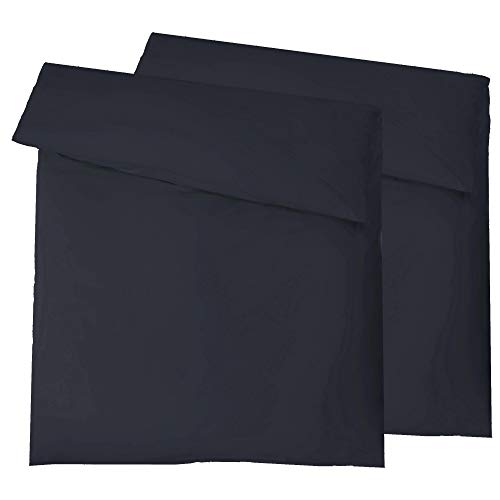 aqua-textil Luxury Bettwäsche zum Kombinieren Doppelpack 135 x 200 cm Deckenbezug dunkel blau Baumwolle Mako Satin Bettbezug von aqua-textil