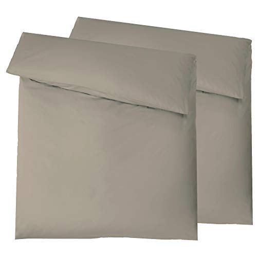 aqua-textil Luxury Bettwäsche zum Kombinieren Doppelpack 155 x 220 cm Deckenbezug Silber Baumwolle Mako Satin Bettbezug von aqua-textil