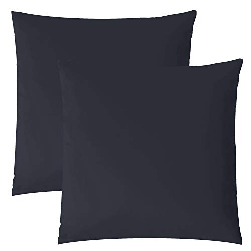 aqua-textil Luxury Bettwäsche zum Kombinieren Doppelpack 60 x 60 cm Kissenbezug dunkel blau Baumwolle Mako Satin Kopfkissenbezug von aqua-textil