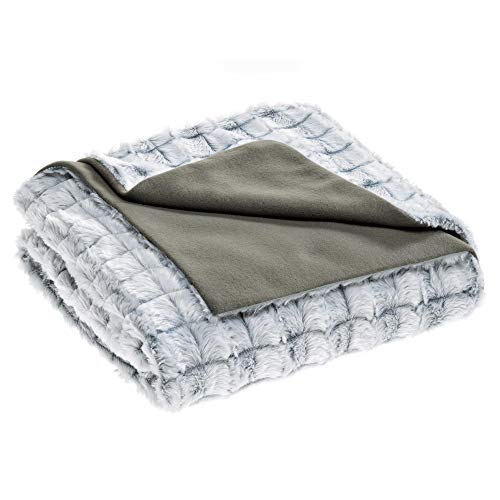 aqua-textil Flauschige Kuscheldecke XXL 200 x 220 cm grau Kuxus Wendedecke Sofadecke Tagesdecke Fellimitat Oeko-TEX Masha von aqua-textil