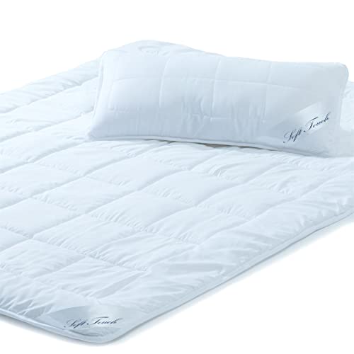 aqua-textil Soft Touch Bettdecke Sommerdecke 135 x 200 cm Set inkl 1x Kopfkissen 40 x 80 cm Steppdecke Sommer Decke Oeko-TEX aqua-textil Soft Touch Bettdecke Sommerdecke 135 x 200 cm Set inkl 1x Kopfkissen 40 x 80 cm Steppdecke Sommer Decke Oeko-TEX von aqua-textil