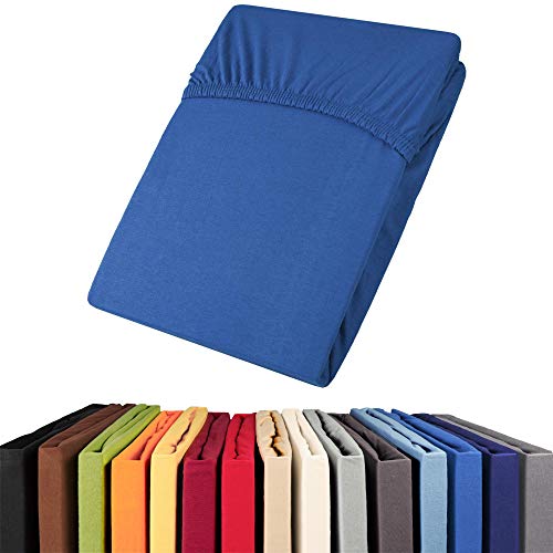 aqua-textil Viana Spannbettlaken 140x200-160x200 cm royal blau Baumwolle Spannbetttuch Jersey Laken aqua-textil Viana Spannbettlaken 140x200-160x200 cm royal blau Baumwolle Spannbetttuch Jersey Laken von aqua-textil