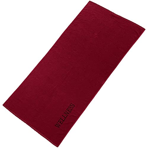 aqua-textil Wellness Saunatuch 80 x 200 cm Uni Bordeaux rot Baumwolle Frottee Sauna Handtuch Strandtuch von aqua-textil