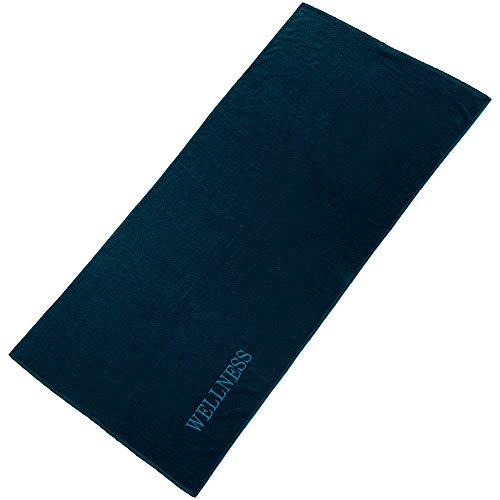 aqua-textil Wellness Saunatuch Doppelpack 80 x 200 cm Uni dunkel blau Baumwolle Frottee Sauna Handtuch Strandtuch von aqua-textil