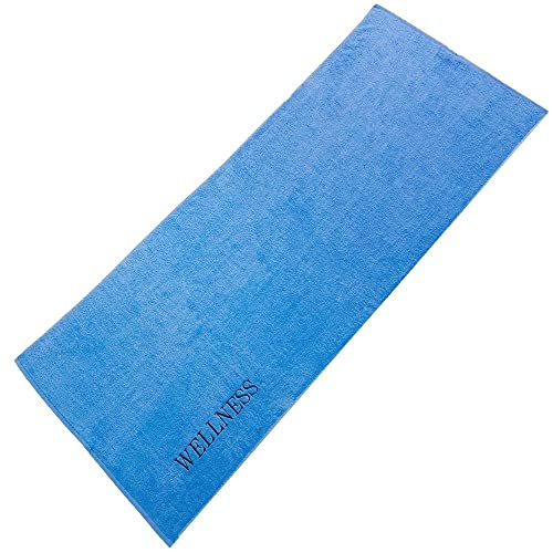 aqua-textil Wellness Saunatuch Doppelpack XXL 90 x 220 cm Uni blau Baumwolle Frottee Sauna Handtuch Strandtuch von aqua-textil