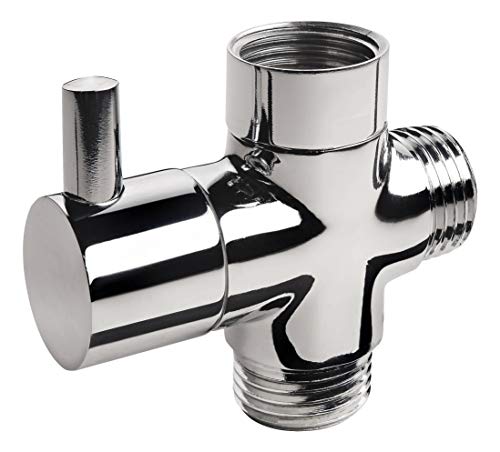 aquaSu® 3-Wege-Umsteller für Brausen | Umstell-Ventil zum Wechsel zwischen Handbrause und Kopfbrause | Anschlüsse in 1/2 Zoll | Metall | chrom | 72409 8 von aquaSu