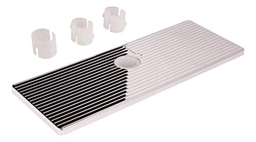 aquaSu® Ablage für Brausestange| Duschablage 25 x 9,5 cm | für Duschstangen mit Ø 18, 20, 22 oder 25 mm | Kunststoff | chrom | 72372 5 von aquaSu