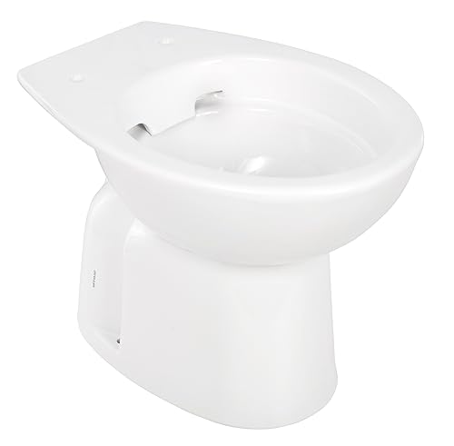 'aquaSu® Basic Spülrandloses Stand-WC 697 | Tiefspüler mit senkrechtem Abgang | Tiefspül-WC ohne Spülrand | Bodenstehende Toilette | Standard Form | Sanitärkeramik in weiß | 55069 7 von aquaSu