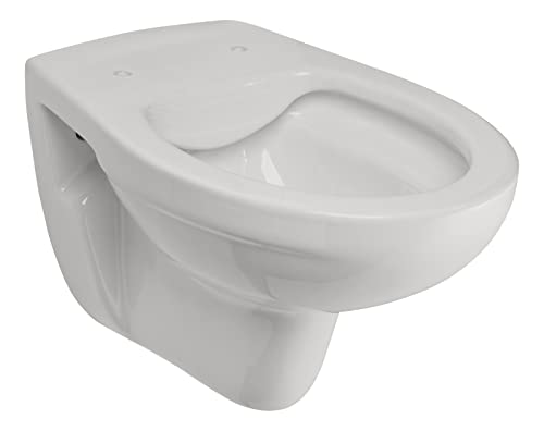 'aquaSu® Basic Spülrandloses Wand WC 200, Hänge WC mit waagerechtem Abgang, Tiefspüler ohne Spülrand, 40 x 36 x 53 cm, Tiefspül WC, Wandtoilette, Sanitärkeramik in Manhattan, 56920 0 von aquaSu