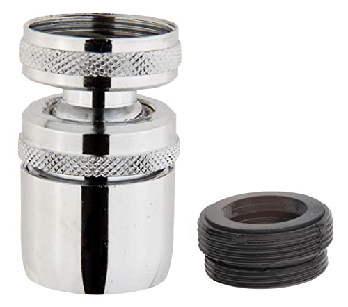 'aquaSu® | Spar Strahlregler mit Kugelgelenk | Reduzierstück | bis zu 50% reduzierter Wasserdurchfluss | M22 x Typ 1 ' IG und AG | Kunststoff | Messing verchromt | 19717 5 von aquaSu