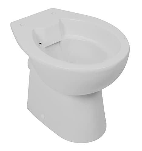 'aquaSu® Spülrandloses Stand-WC 090 | Tiefspüler mit waagerechtem Abgang | Tiefspül-WC ohne Spülrand | 39 x 36,5 x 47 cm | Bodenstehende Toilette | Sanitärkeramik in manhattan | 55109 0 von aquaSu