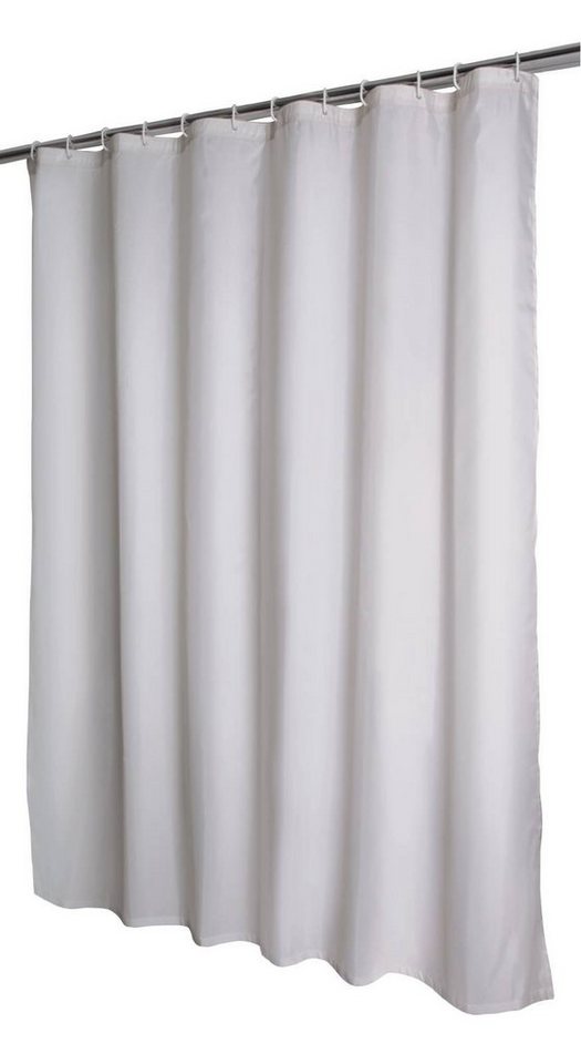 aquaSu Duschvorhang Breite 180 cm (1-tlg., Textil-Duschvorhang), Antibakteriell, Wasserabweisend, Blickdicht, Beschwerungsband, 740166 von aquaSu