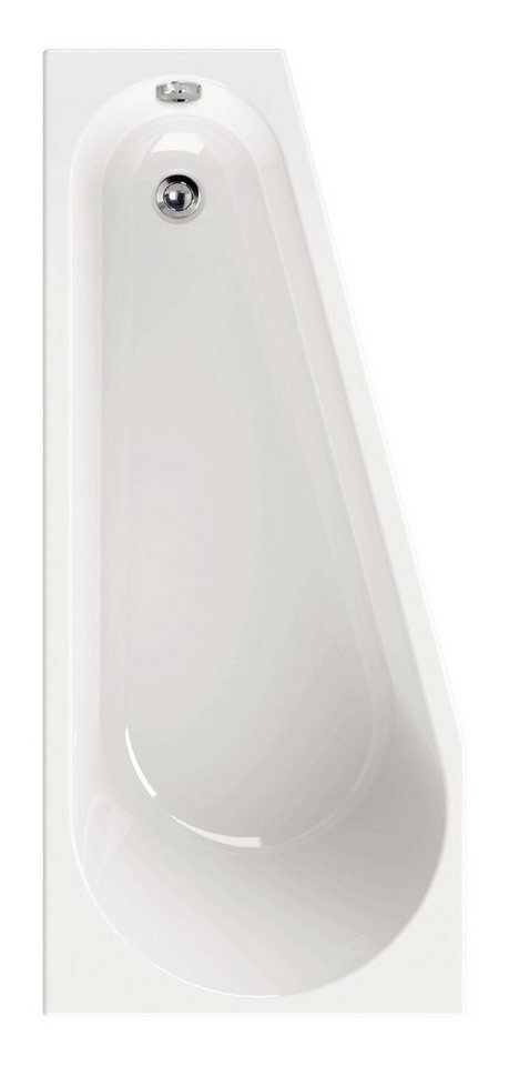 aquaSu Eckwanne laPino, Weiß, 160 x 70 cm, Acryl, Eckbadewanne, 801829 von aquaSu