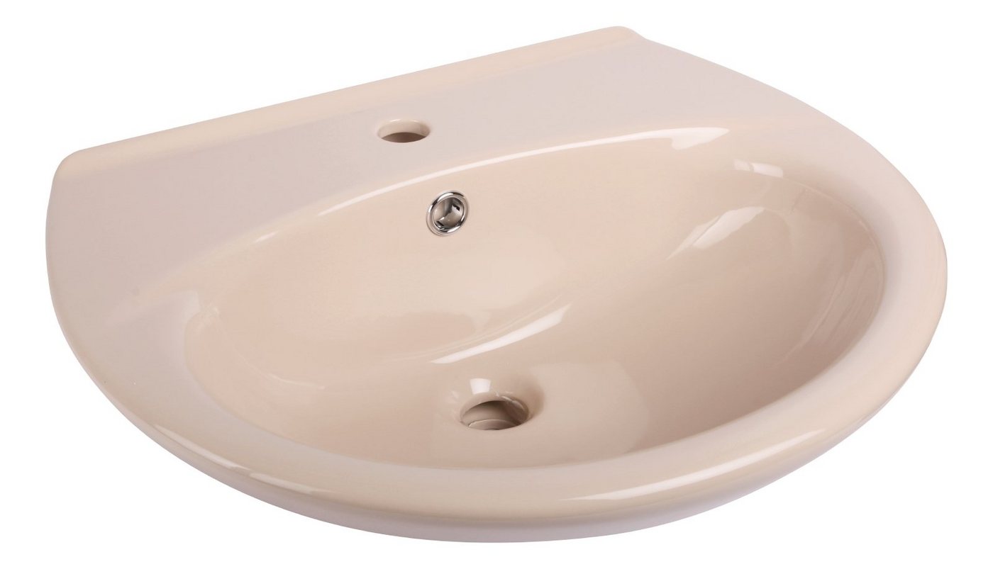 aquaSu Waschbecken (Hänge-Waschtisch, 1-St., Handwaschbecken), 65 cm, Keramik, Beige-Bahamabeige, 561426 von aquaSu