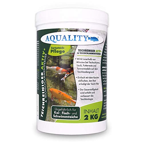 aquality Teichreiniger & Teichschlammentferner (Wirkt innerhalb von Minuten - Teichschlamm, Laub, Futterreste und Tannennadeln), Inhalt:2 kg von AQUALITY Aquaristik & Gartenteich
