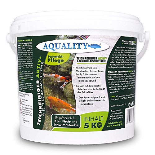 aquality Teichreiniger & Teichschlammentferner (Wirkt innerhalb von Minuten - Teichschlamm, Laub, Futterreste und Tannennadeln), Inhalt:5 kg von aquality