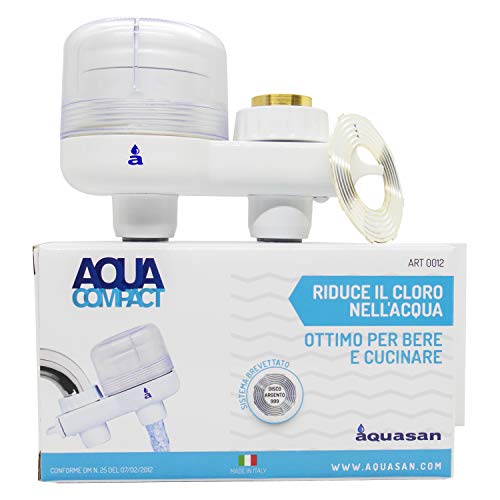 Aquasan Aquacompact Filter für Wasserhahn, Mikrofilter, Trinkwasserfilter, mehrstufiges Filtersystem für Wasserhahn, reduziert Mikrobakterien und entfernt unerwünschte Gerüche von aquasan
