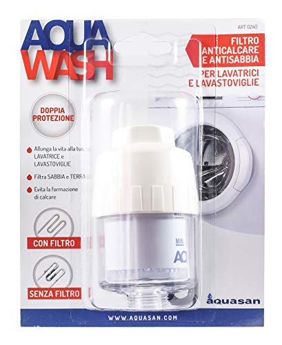 Aquasan Aquawash Anti-Kalk-Filter aus Polyphosphat schützt Ihre Haushaltsgeräte, Kleidung und Geschirr, verbessert die Reinigungswirkung für alle Waschmaschinen und Geschirrspüler von aquasan
