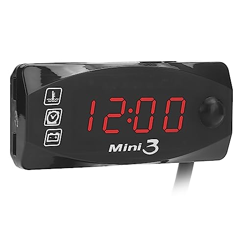 12V LED Digitalanzeige Uhr Thermometer Voltmeter IP67 Wasserdicht ABS Rot DREI-in-Eins für Motorradfahrer 12V LED Digitalanzeige Uhr Thermometer Voltmeter IP67 Wasserdicht ABS Rot DREI-in-Eins für Motorradfahrer von aqxreight