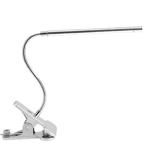 Clip-LED-Tischlampe mit Einstellbarer Helligkeit, Leseleuchte für Büro und Schlafzimmer (SILVER) von aqxreight
