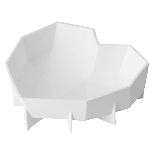Diamant-Herzform aus Silikon für Desserts, Kuchen, Großes Fassungsvermögen, 3D-Design, Hohe Temperaturbeständigkeit, weiß Diamant-Herzform aus Silikon für Desserts, Kuchen, Großes Fassungsvermögen, 3D-Design, Hohe Temperaturbeständigkeit, weiß von aqxreight