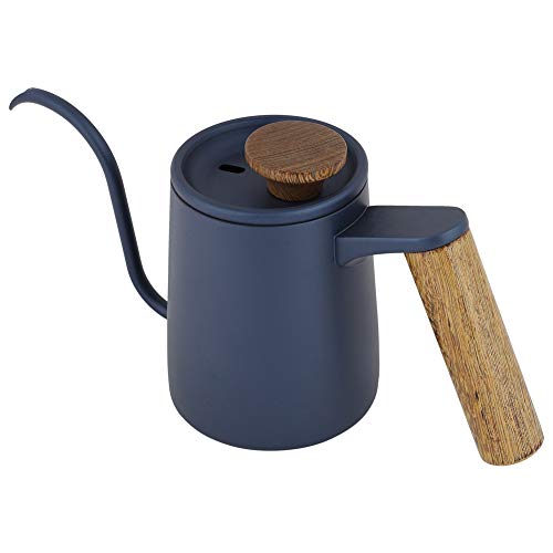 Edelstahl-Kaffeekanne mit Modischem Griff, Schwanenhals-Wasserkocher, Perfekt für Kaffeeliebhaber (BLUE) von aqxreight