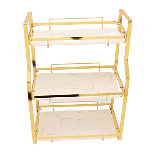 Eisenmaterial: Hergestellt aus Premium -Badezimmerlagerregal mit Montiertem Eckstange für Wohnzimmer Schlafzimmer Küche Weiß und Gold 2 Tier -Offe -Material Verarbeitet Unser Regal zu (2 Etagen) von aqxreight