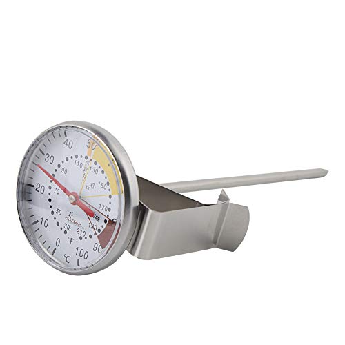 Futter -Thermometer Thermometer mit Klarem Zifferblatt Langer Sonde und Clip für Flüssige Behälter Einfacher Temperaturablesung für Milchkaffeebraten Geeignet von aqxreight