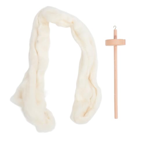Hölzerne Drop Spindle Professional -Garn -Kit mit Wolltop für Anfänger für das Nähzubehör Holz Drop Spindledrop Spindleyarn -Werkzeug für Anfängersyarn Kitwochen Garn von aqxreight