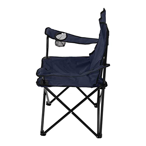 Klappstuhl mit Starker Stahlkonstruktion und Oxford -Stoff Zum Campen und Gebrauch Im Freien mit Armlehnen und Tassenhalter (Navy blau) von aqxreight