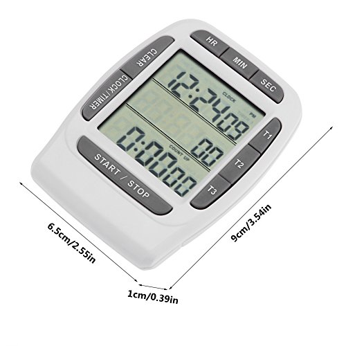 LCD-Timer, Mehrkanal-Timer, LCD-Countdown-Uhr, Digital, Tragbar, Digital, Mehrkanal, 3 Kanäle, LCD-Timer, Genaues Timing, Countdown-Uhr von aqxreight