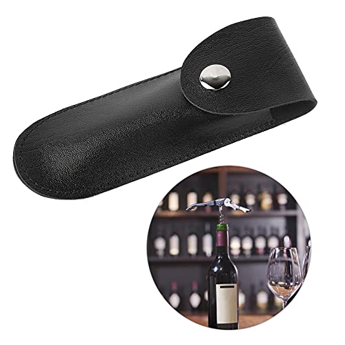 Leder-Flaschenöffner-Etui, Kleine Tasche, Weinmesser-Set, Werkzeug-PU-Tasche für Bar (BLACK) von aqxreight