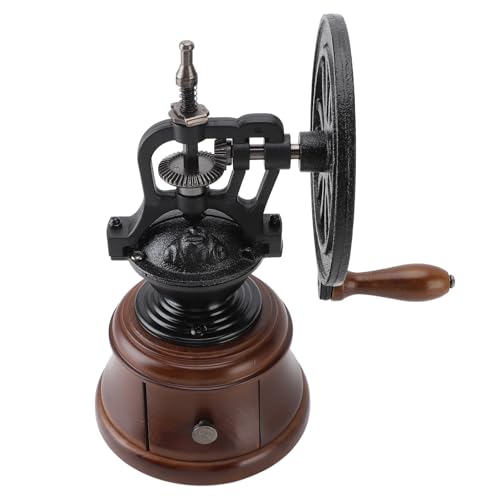 Manuelle Kaffeemühle Im Vintage-Stil aus Holz mit Mahlmechanismus aus Karbonstahl für die Zubereitung von Mesh-Kaffee, Antike Kaffeemühle, Handkurbelmühle, Heim- und Küchengebrauch von aqxreight